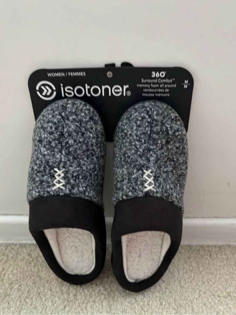 Isotoner Black Women's Slip-On Memory Foam Soles